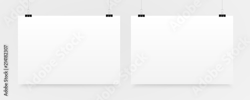 Two Horizontal Poster Mockup A4. Mock-up.