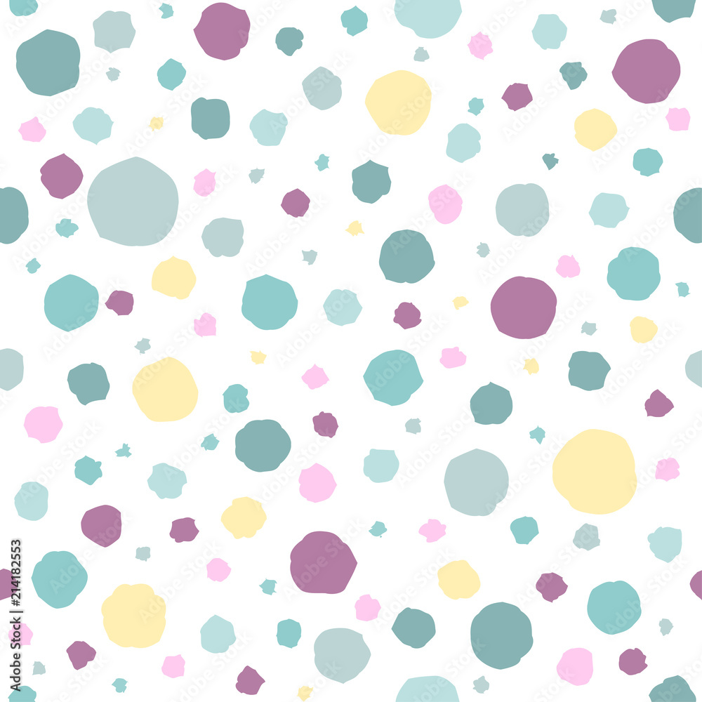 Seamless abstract pattern with shabby spots and bubbles of different colors. Kaleidoscope background. Seamless abstract pattern with shabby spots and bubbles of different colors. Kaleidoscope background.