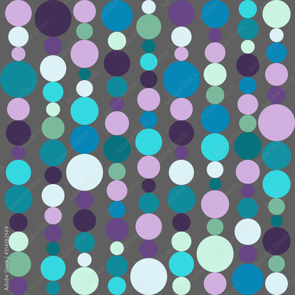 Seamless background with beads made of circles and bubbles. String with balls. Vector illustration.
