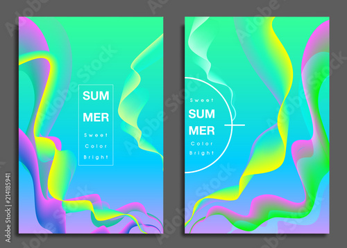 Electronic Gradient line fest summer wave poster.