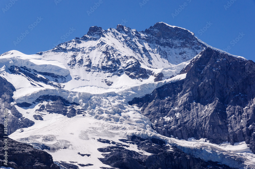 Jungfrau and Glacier - obrazy, fototapety, plakaty 