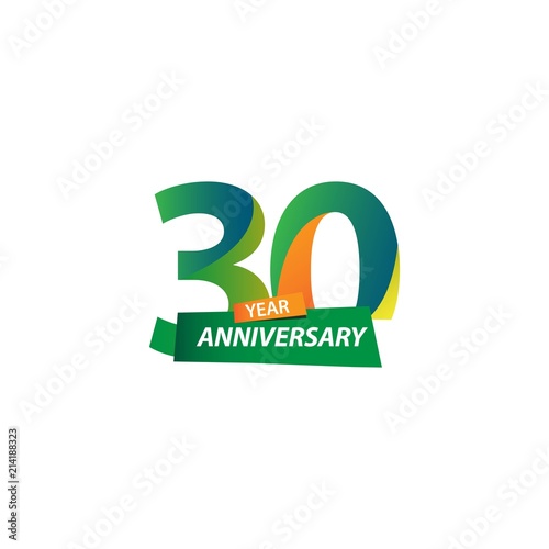 30 Year Anniversary Vector Template Design Illustration