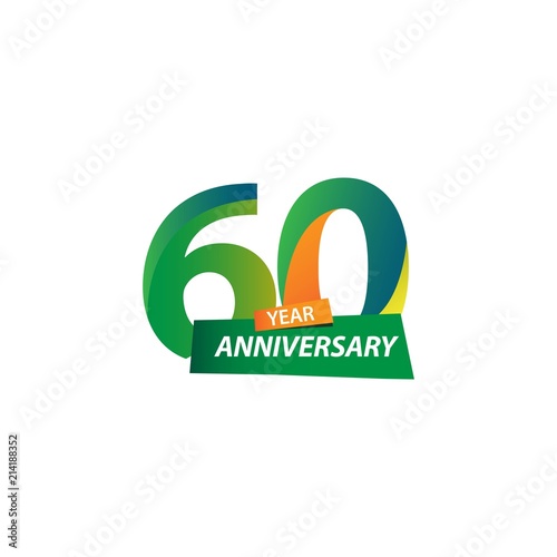 60 Year Anniversary Vector Template Design Illustration