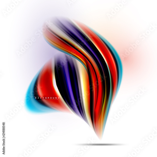 Fluid liquid mixing colors concept on light grey background, wave and swirl curve flow line, trendy abstract layout template for business presentation, app wallpaper banner, poster or wallpaper