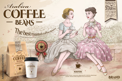 Retro coffee beans ads