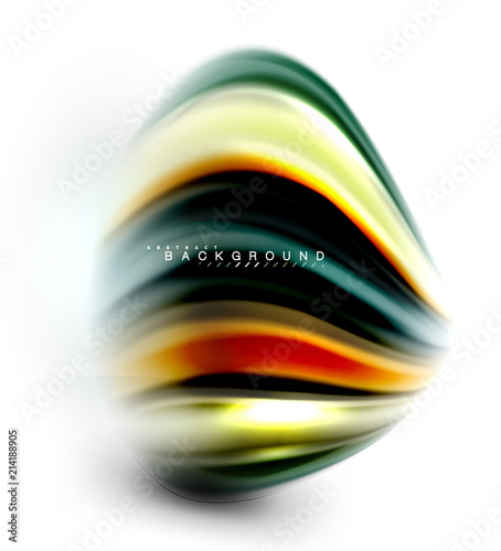 Fluid liquid mixing colors concept on light grey background, wave and swirl curve flow line, trendy abstract layout template for business presentation, app wallpaper banner, poster or wallpaper