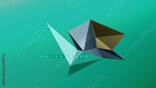 Abstract background - geometric origami style shape composition, triangular low poly design concept. Colorful trendy minimalistic illustration