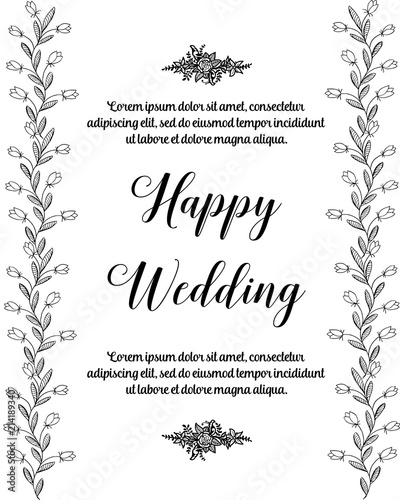 Vector elegant cute template wedding card floral