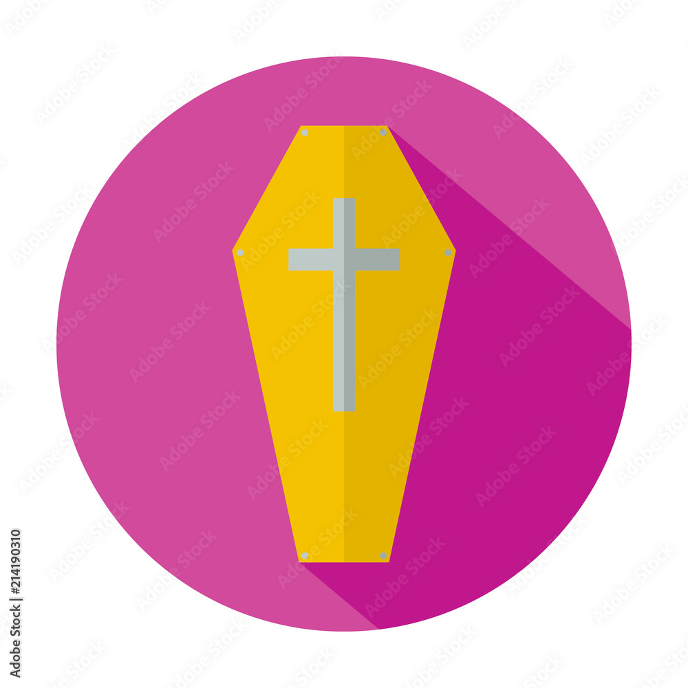 Obraz premium Coffin icon in red circle