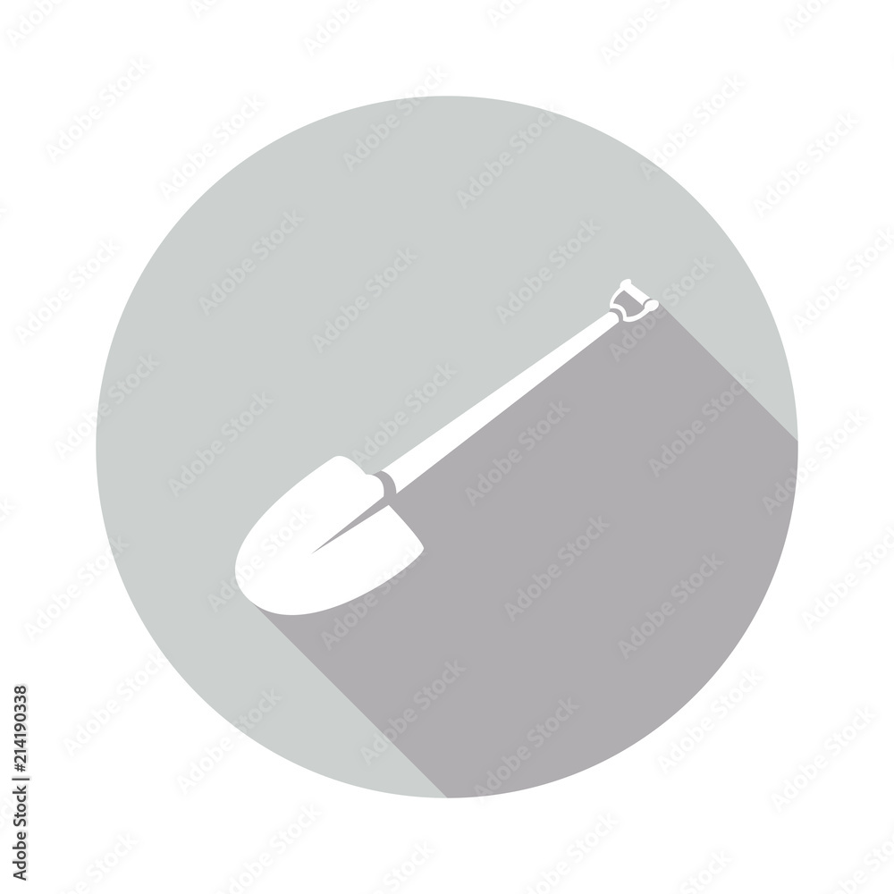 Vector shovel icon in the circle