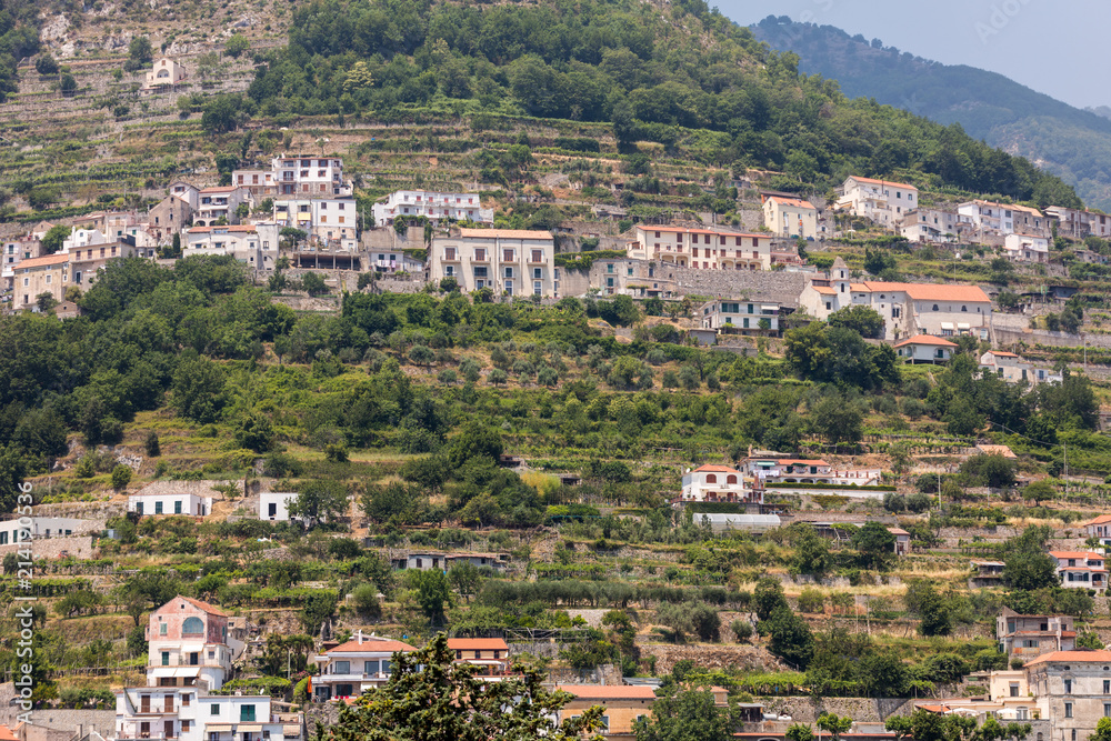 View from Ravello on the village of Scala, Amalfi Coast Italy