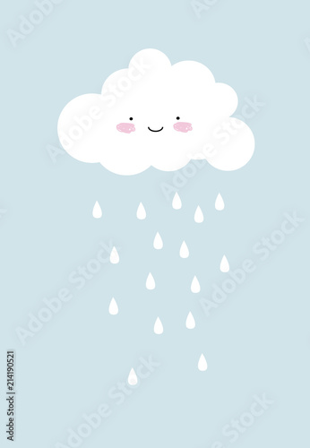 cute cloud. vector illustration. card for kids.
