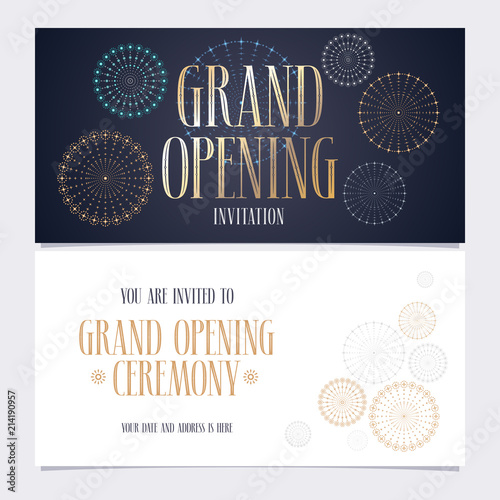 Grand opening vector illustration, invitation card