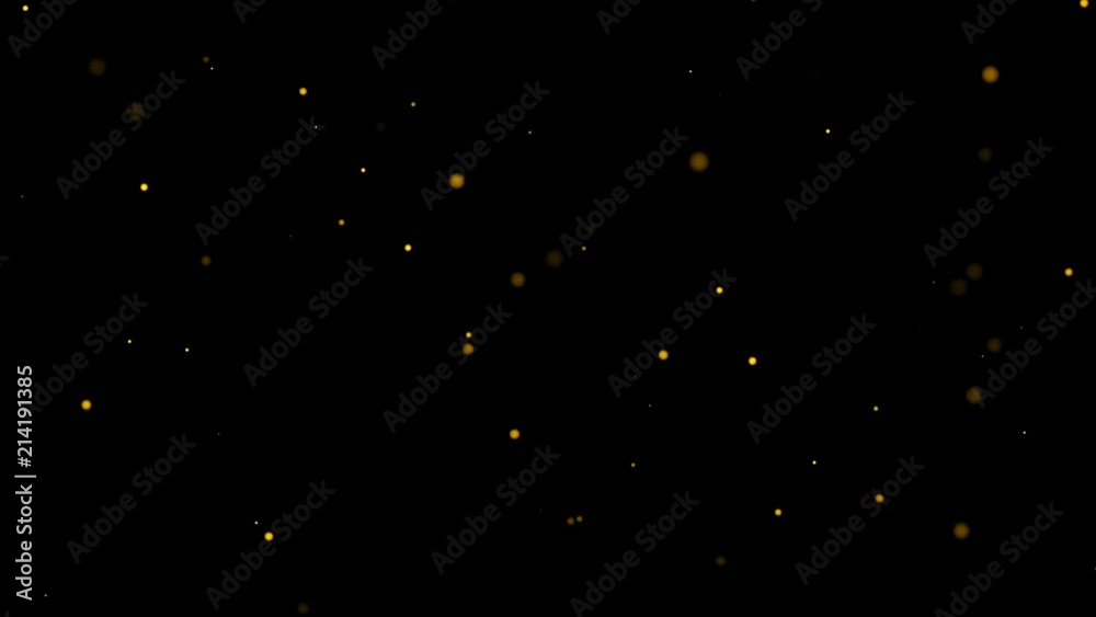 Abstract bokeh and gold particles glitter background. Change screen mode in layer for use.