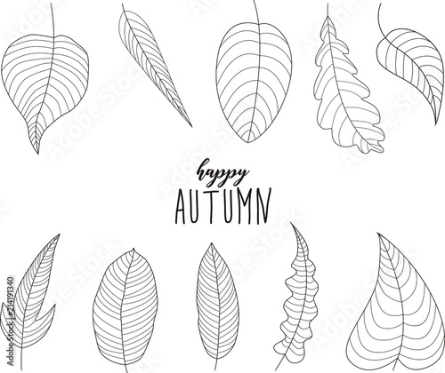 Hand drawn of Happy Autumn