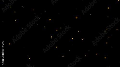 Abstract bokeh and gold particles glitter background. Change screen mode in layer for use.