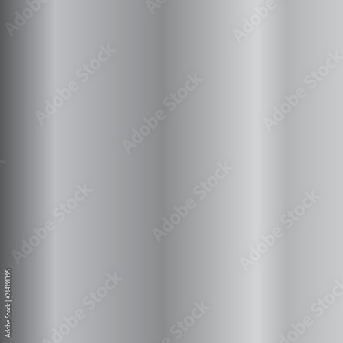 Silver gradient background. Silver design texture for ribbon, frame, banner. Abstract silver gradient template. Metal shine steel plate. Metallic light chrome pattern. Vector illustration