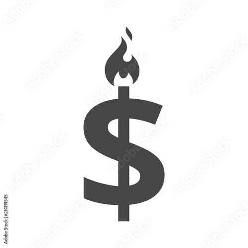 Money On Fire icon, sign, logo