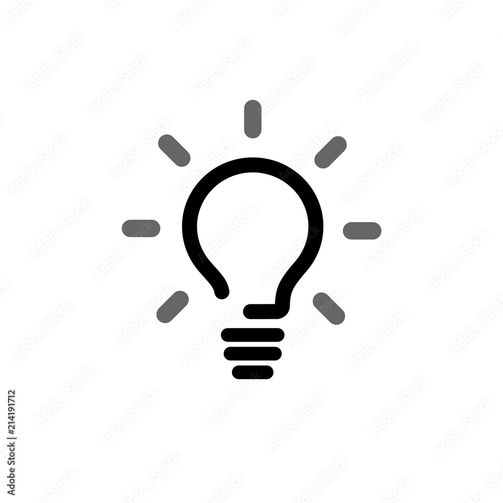 Idea concept. Light bulb icon illustration. Glowing lamp sign. Idea concept. Light bulb icon illustration. Glowing lamp sign.