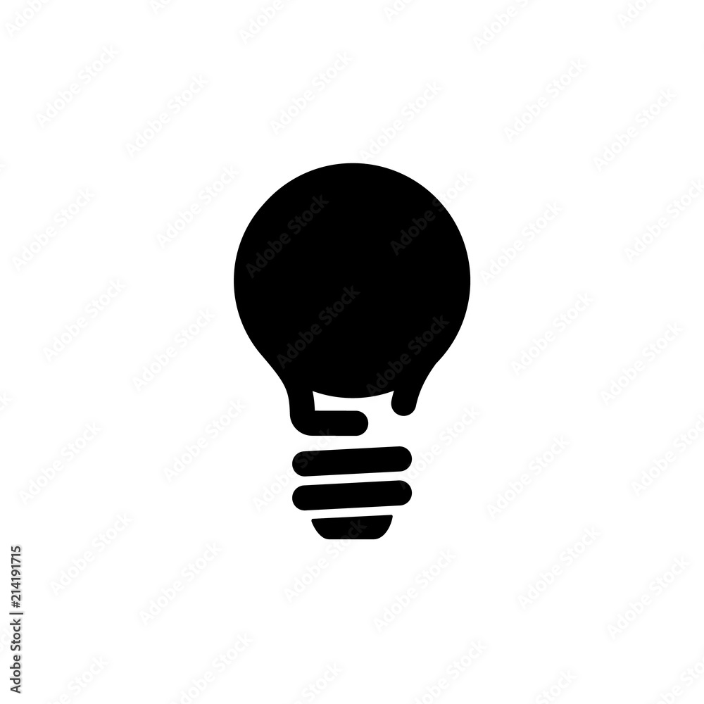 Stylized bulb black icon illustration. Idea concept. Stylized bulb black icon illustration. Idea concept.