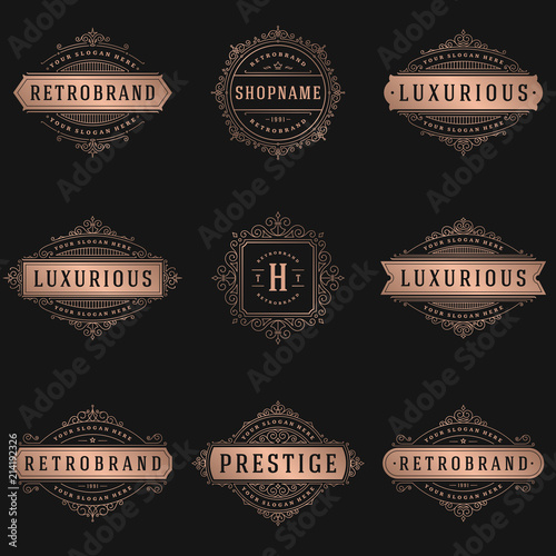 Luxury logos templates set