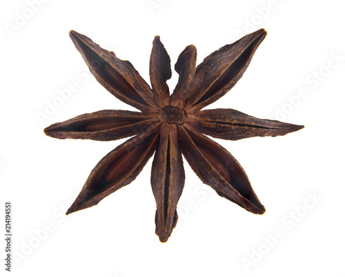 star anise spice isolated on white background