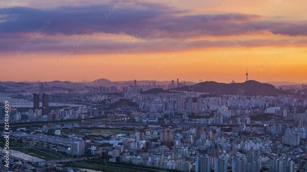 Time lapse of Seoul City Skyline,South Korea Time lapse of Seoul City Skyline,South Korea
