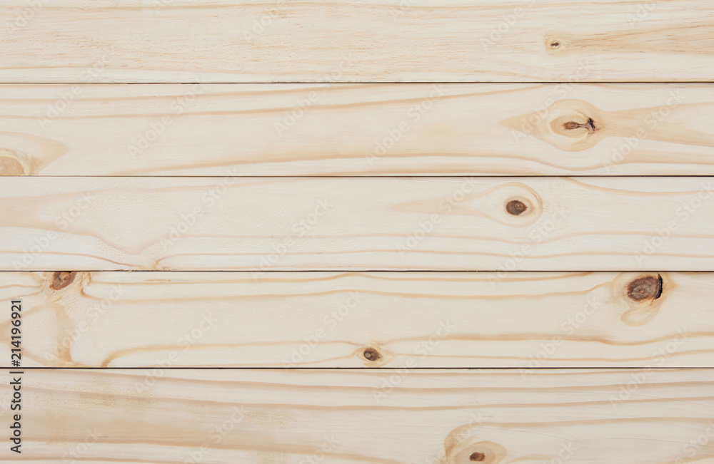 Fototapeta premium Rubberwood or parawood plank texture background with copy space. wood panels background, empty template.