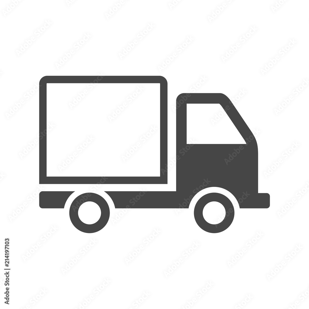 Delivery truck icon - with copy space Delivery truck icon - with copy space
