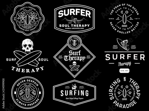 White on black surf badges vol. 1