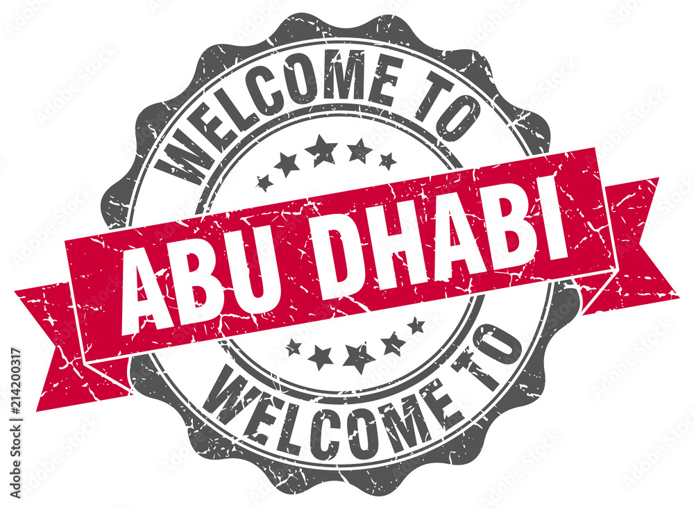 Fototapeta premium Abu Dhabi round ribbon seal