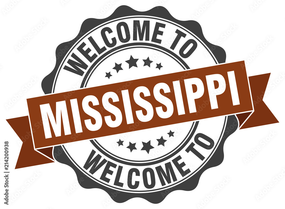 Fototapeta premium Mississippi round ribbon seal