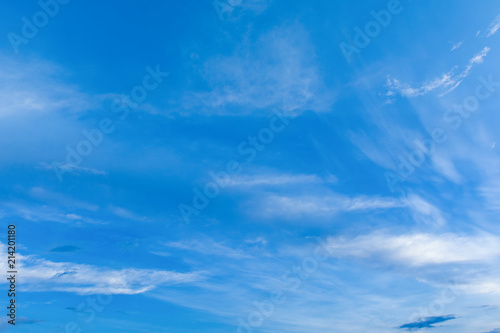 cirrus clouds on blue sky background.