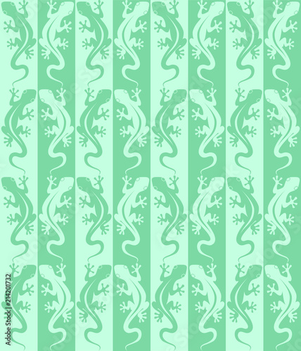 Abstract seamless pattern of a lizard. Decorative pattern of lizards on striped background. Vector illustration