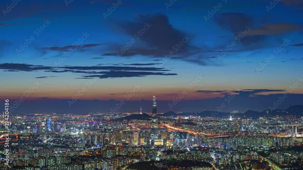 Time lapse of Seoul City Skyline,South Korea Time lapse of Seoul City Skyline,South Korea