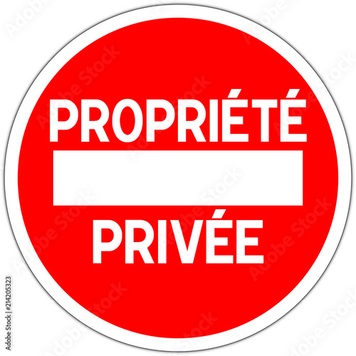 Panneau routier en france: sens interdit - propriété privée photo