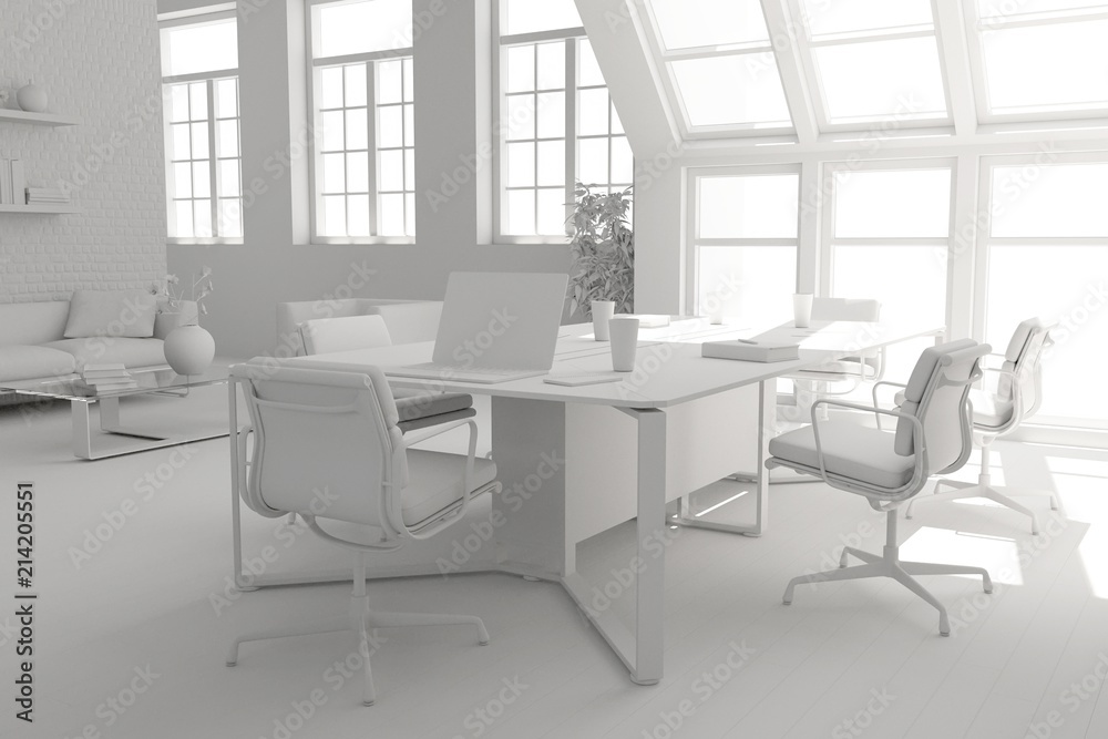 Model of conference room interior design. 3d rendering Model of conference room interior design. 3d rendering
