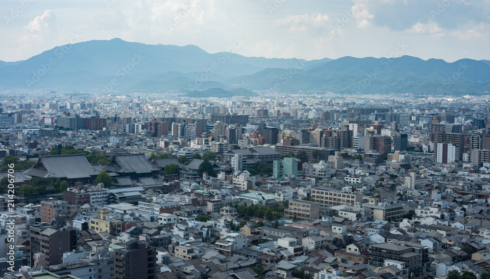 Naklejka premium Skyline Kyoto Japan