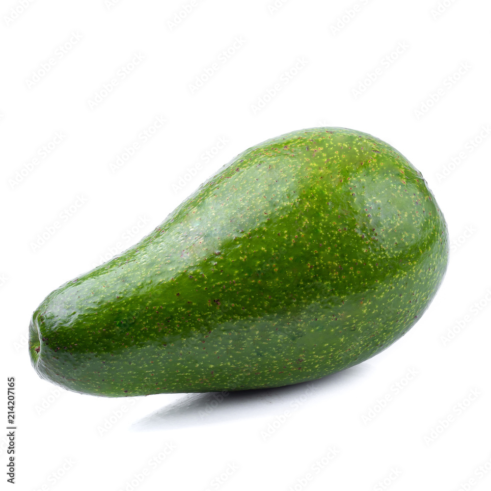 Green ripe avocado isolated on the white background Green ripe avocado isolated on the white background