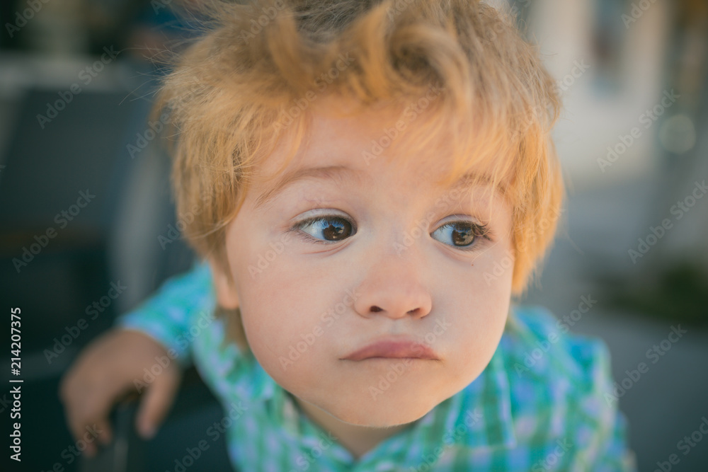 Funny boy. Child portrait close-up. Funny Face. The child is naughty. Childhood whims Education and children's emotions. The child does not want to listen to the parents. Beautiful faces Funny boy. Child portrait close-up. Funny Face. The child is naughty. Childhood whims Education and children's emotions. The child does not want to listen to the parents. Beautiful faces