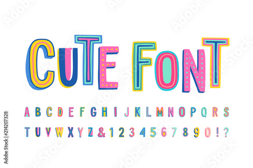 Fotografie, Tablou Uppercase cute alphabet font