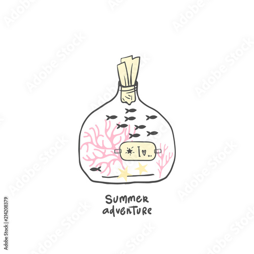 Bottle with sea inside