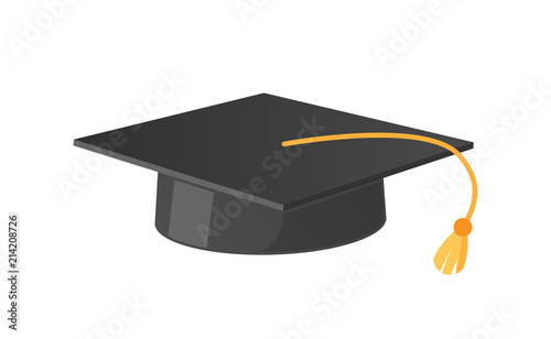 Square Academic Hat with Tassel Vector Icon
