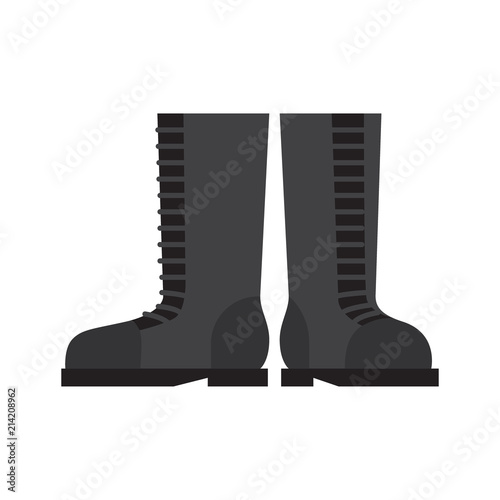 Pair of Robber Boots Flat Vector Illustration