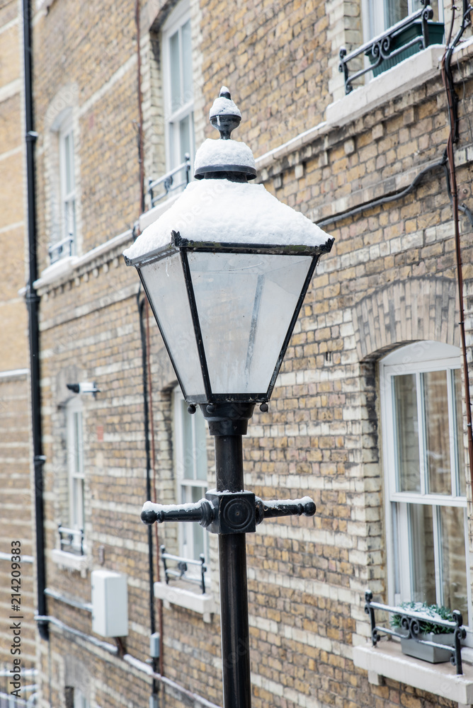 Old Victorian Style London Street Lamps in the Snow Stock Photo | Adobe  Stock