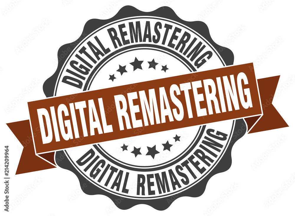 digital remastering stamp. sign. seal