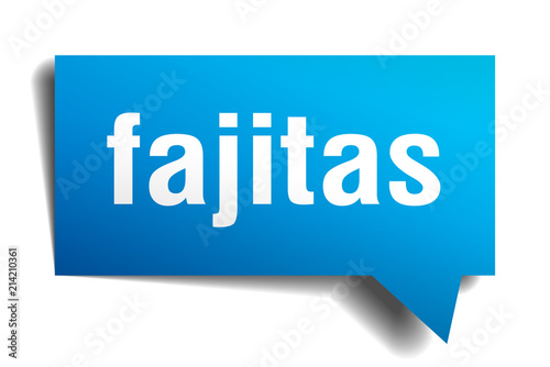 fajitas blue 3d speech bubble