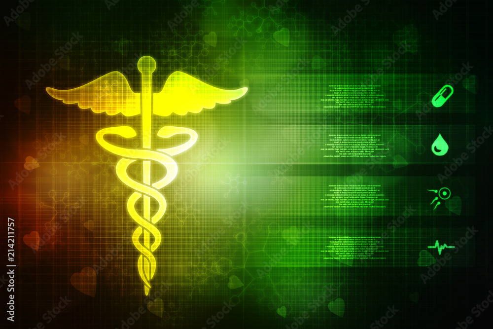 Fototapeta premium 2d illustration caduceus medical symbol 