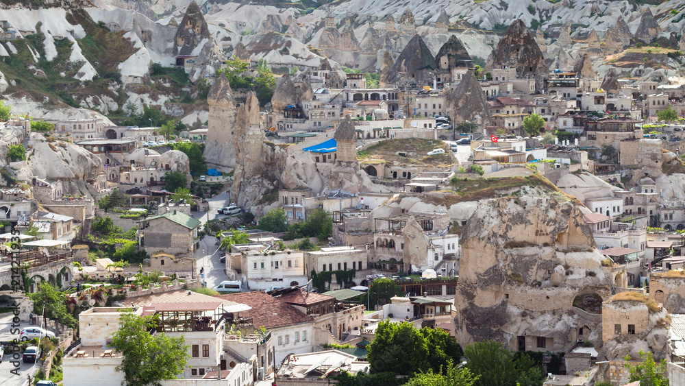 partment houses in Goreme town in Cappadocia