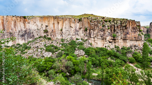 walls of gorge of Ihlara Valley in Cappadocia photo